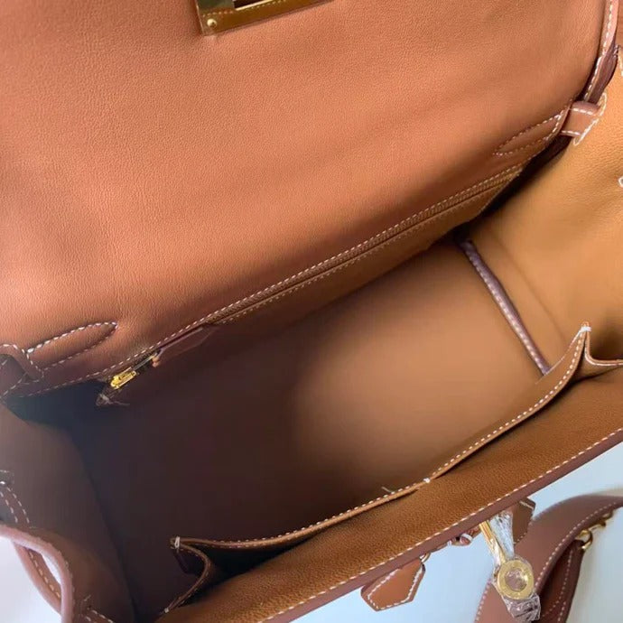 Hermes 2026 Kelly Lakis 2-way Bag Brown Leather