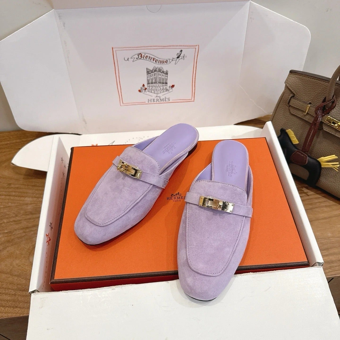 Hermes 2026 Oz Mule Purple Suede Leather 776633