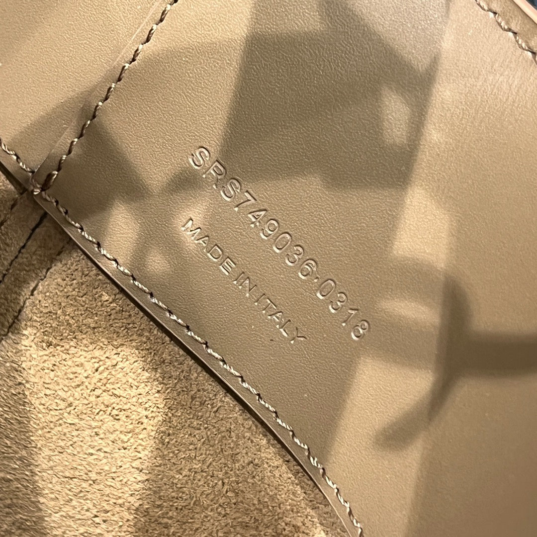 YSL Bucket Bag 17 Beige Calfskin Leather