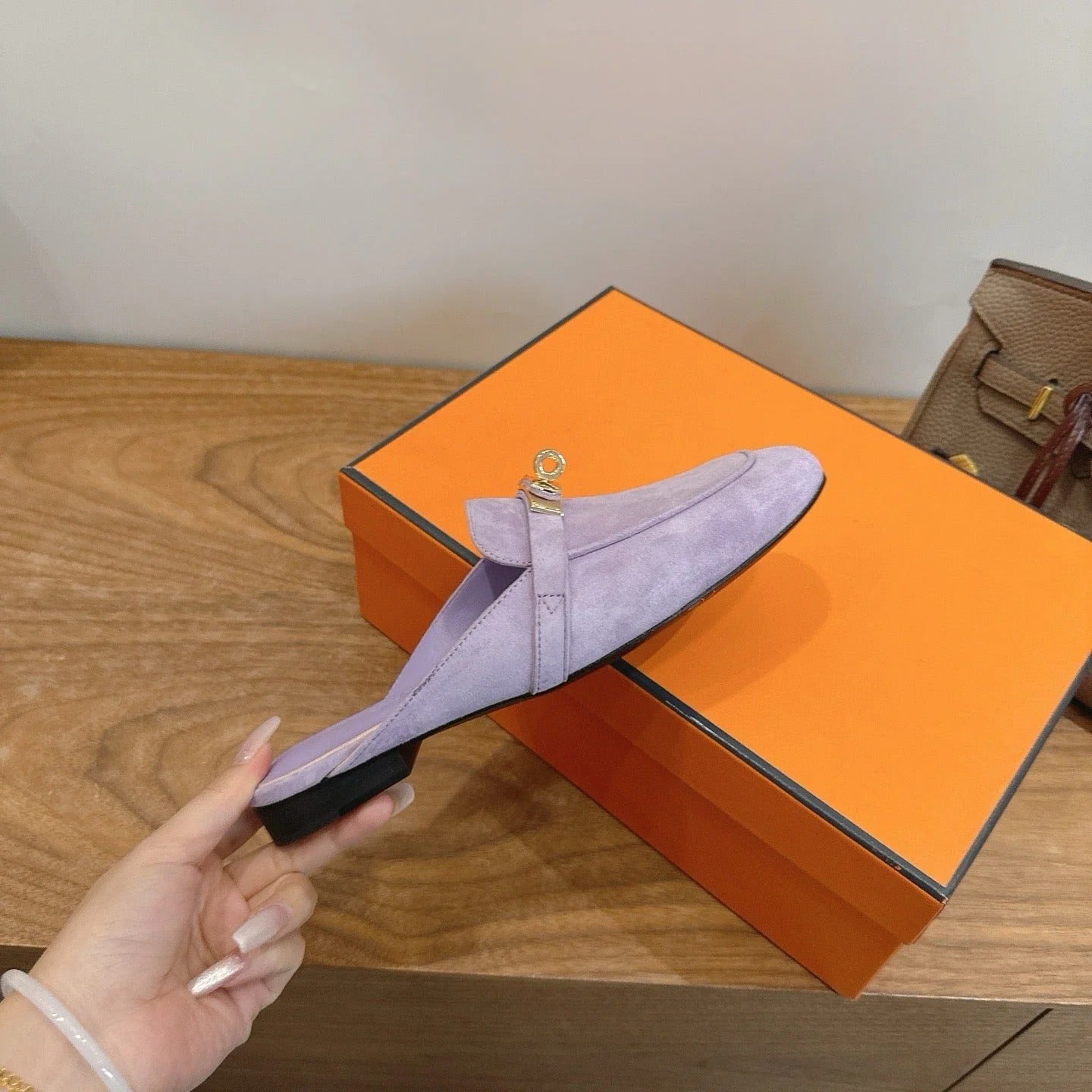Hermes 2026 Oz Mule Purple Suede Leather 776633
