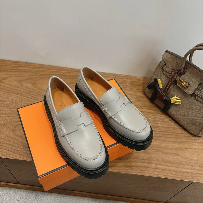 HM 26ss Loafers Gray Calfskin 638434