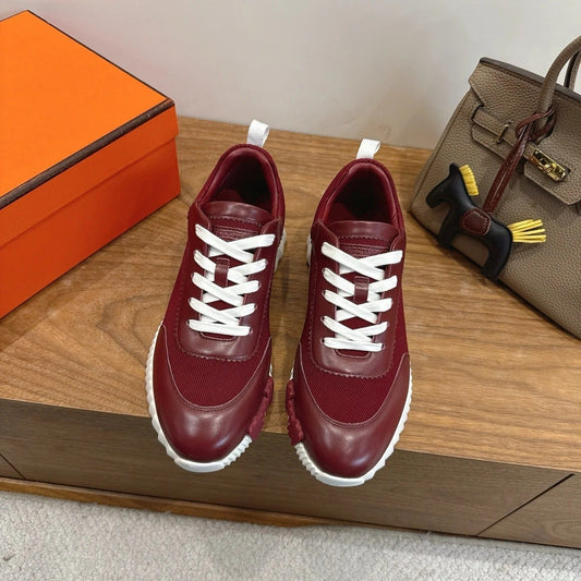 HM 26ss Sneakers Burgundy Leather 638577