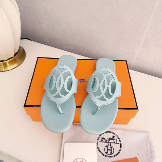 HM 26ss Pig-Nose Slipper Baby Blue Leather 605910