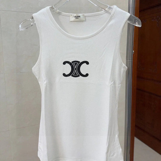 TANK TOP 627697 IN WHITE COTTON RIBBED