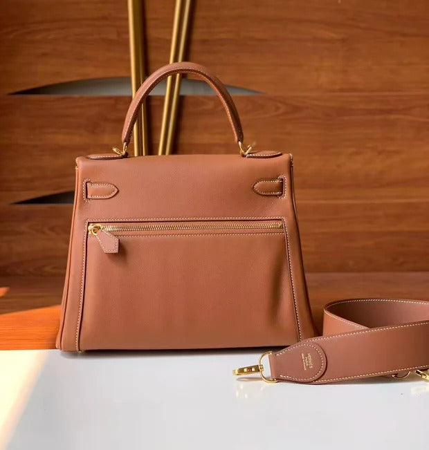 Hermes 2026 Kelly Lakis 2-way Bag Brown Leather