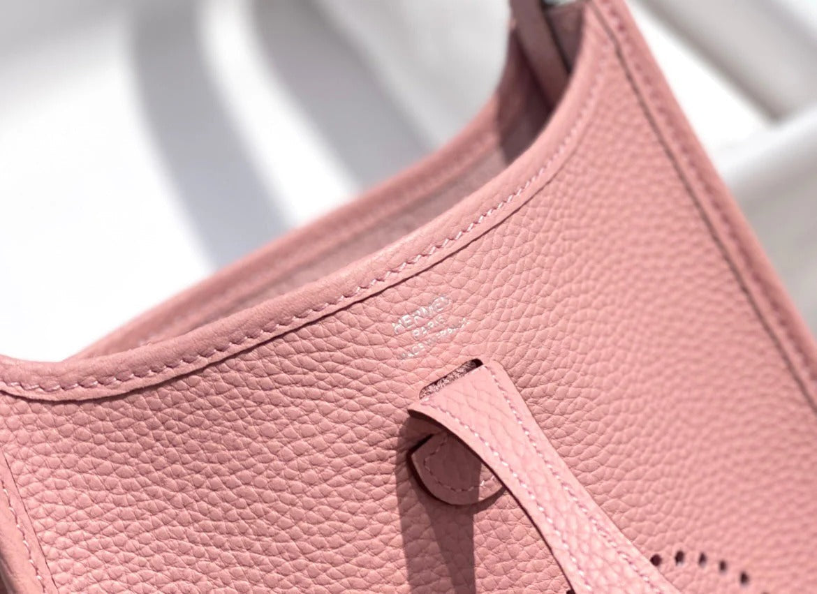 Hermes Mini Evelyne 23cm Pink Togo Leather