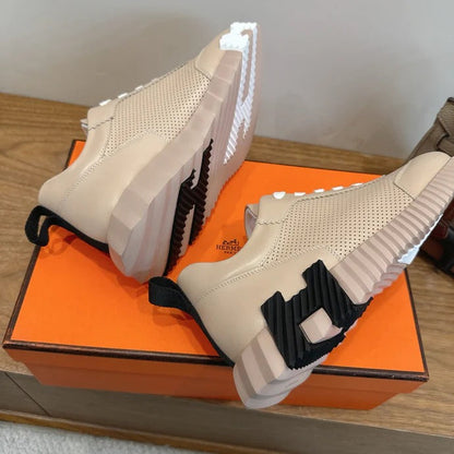 HM 26ss Sneakers Beige Leather 638580