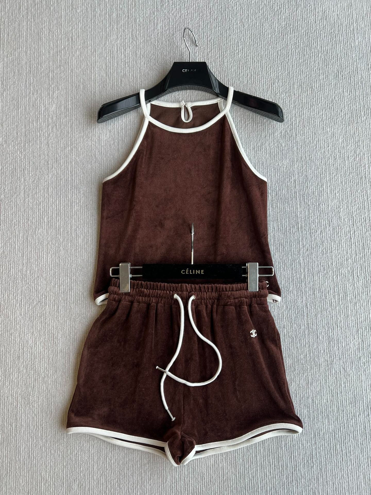 CELINE VELVET DRAWSTRING WAIST SHORTS 275633