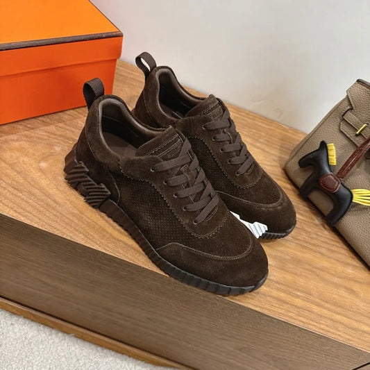 HM 26ss Sneakers Brown Fabric Suede 638582