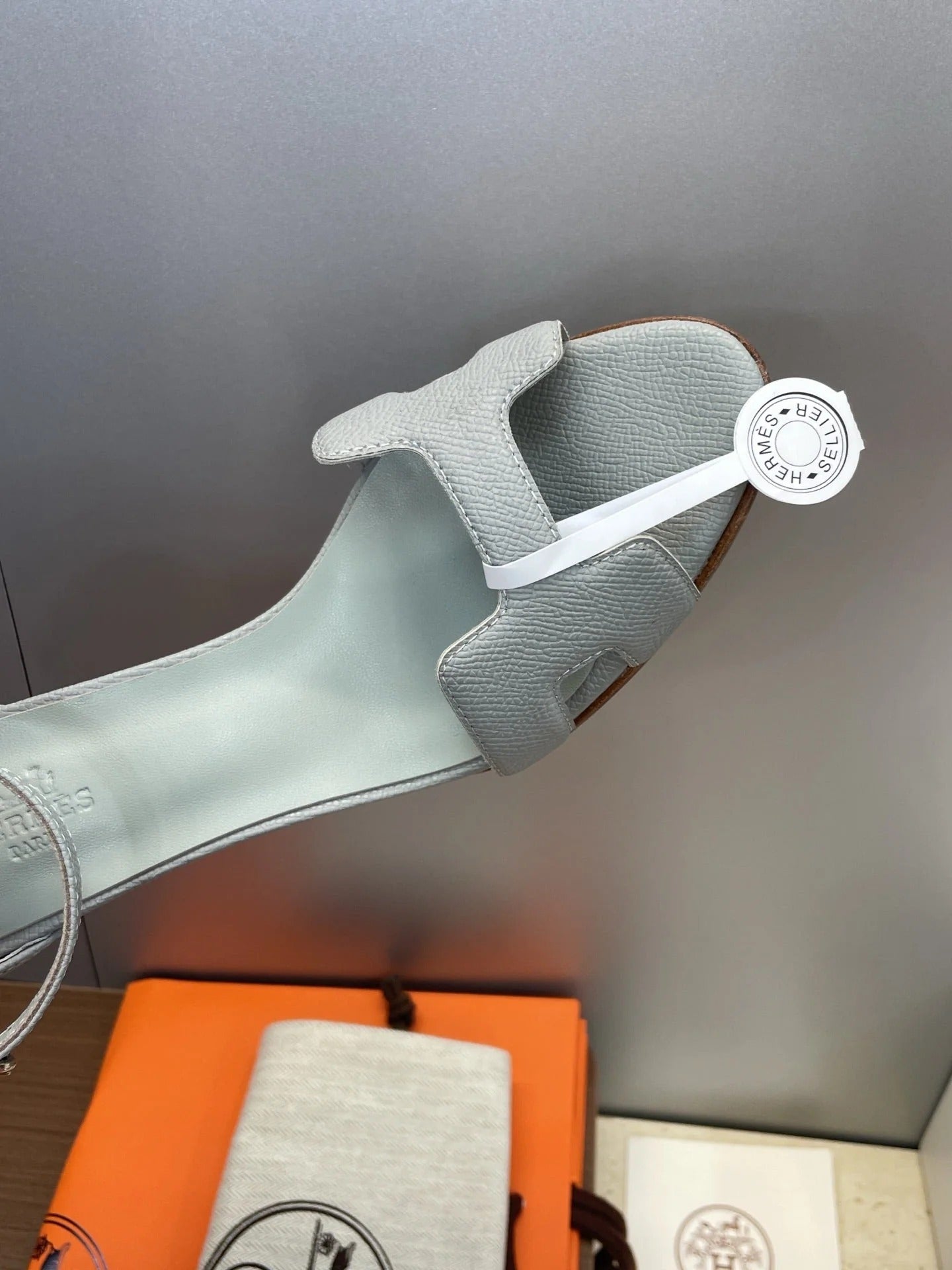 HM 26ss High Heel Sandals 70 Ash Gray Cowhide 607124