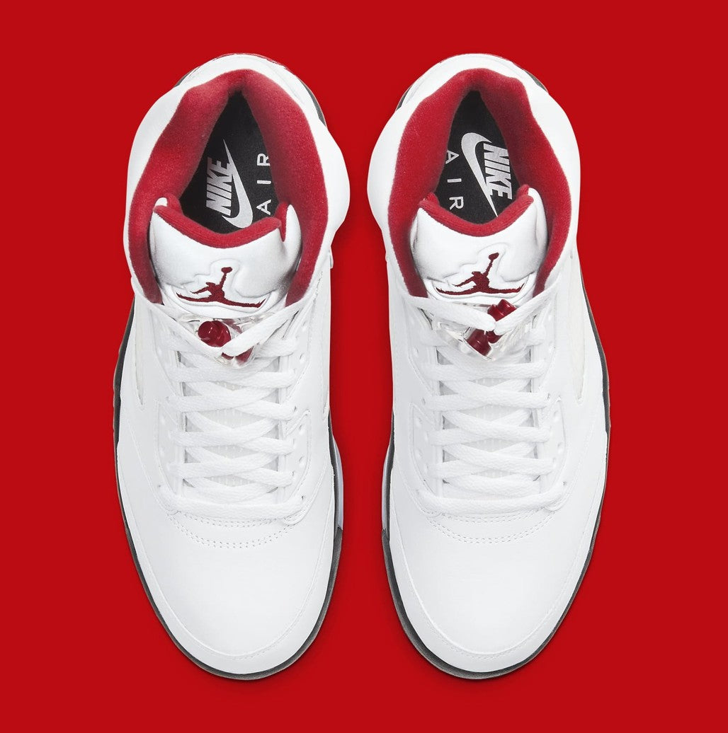 Jordan 5 Retro Fire Red Silver Tongue Sneakers - Performance Runner