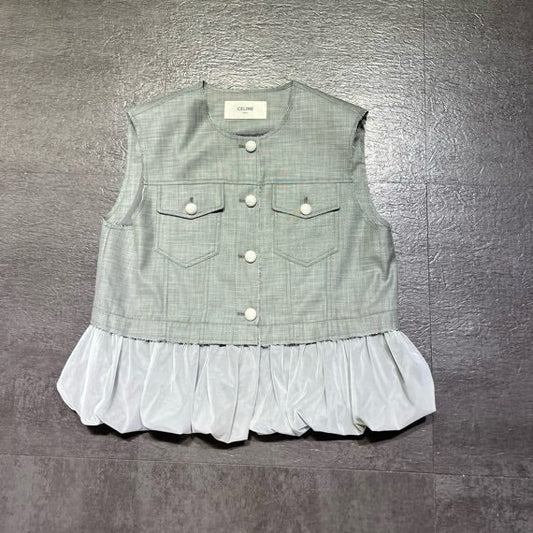 Celine 26s Sleeveless Peplum Top 284