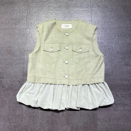 Celine 26s Sleeveless Peplum Top 285